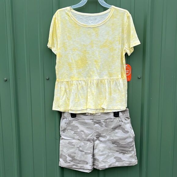 Girls Tank Tops Shorts Peplum Top & Sports Bra 9-Piece Set Size L - Picture 2 of 7